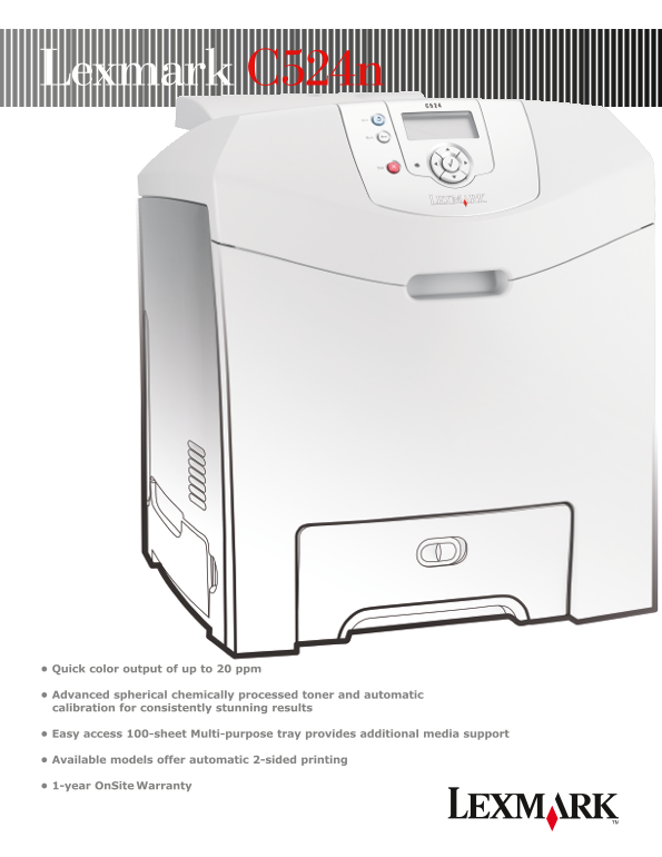Lexmark C524n User Guide - Page 1