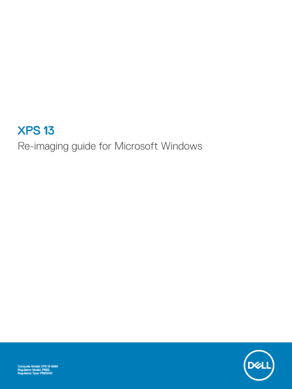 Dell XPS 13 Re-imagining Guide for Microsoft Windows - Page 1