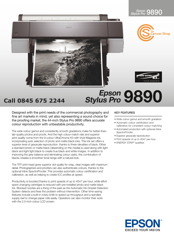 EPSON Stylus Pro 9890 User Guide - Page 1