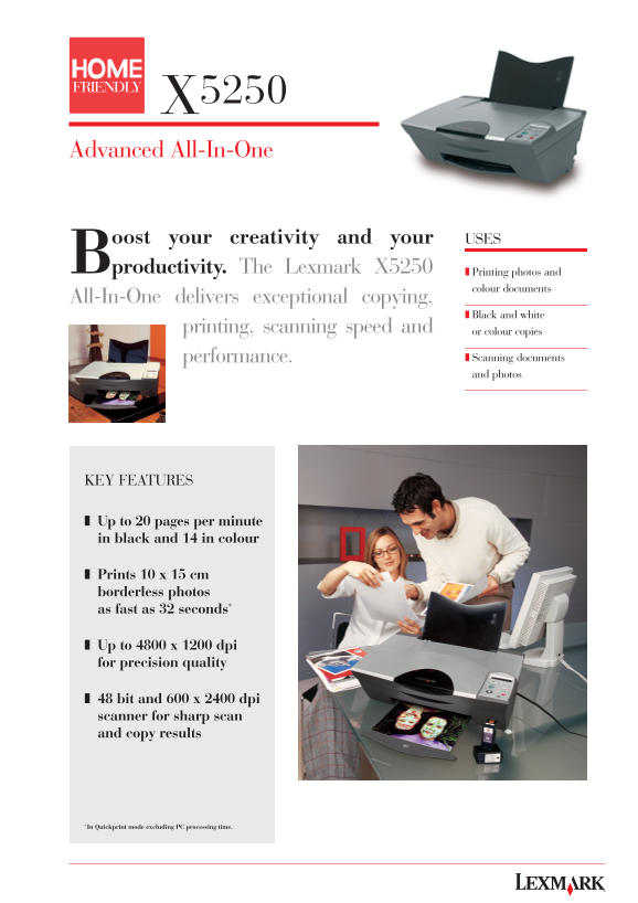 Lexmark X5250 User Guide - Page 1