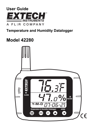 Extech Model 421502 Dual Input Type J K Digital Thermometer User's Manual and Specifications - Page 1