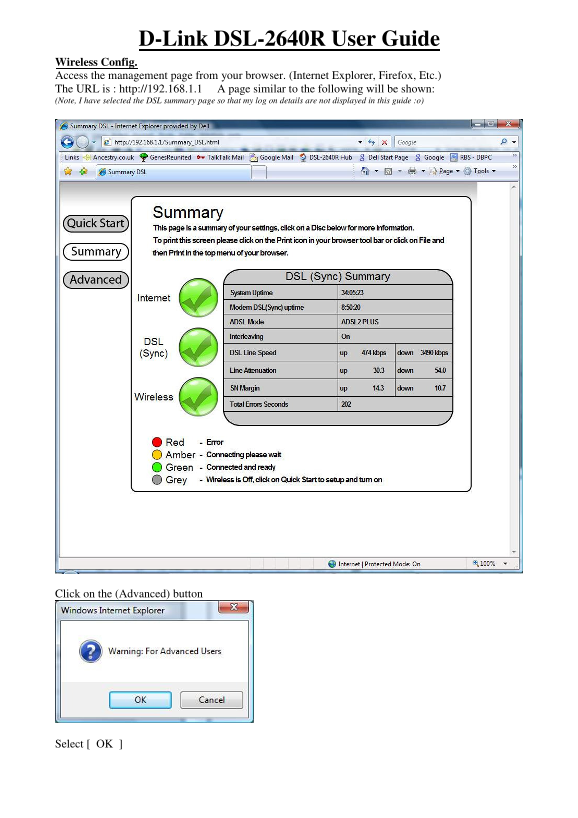 D-Link DSL-2640R User Guide - Page 1