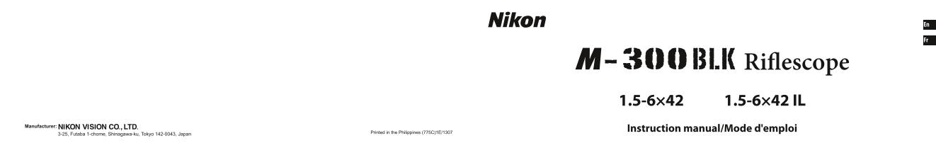 Nikon Scopes Riflescopes M-300 Instruction Manual English - Page 1