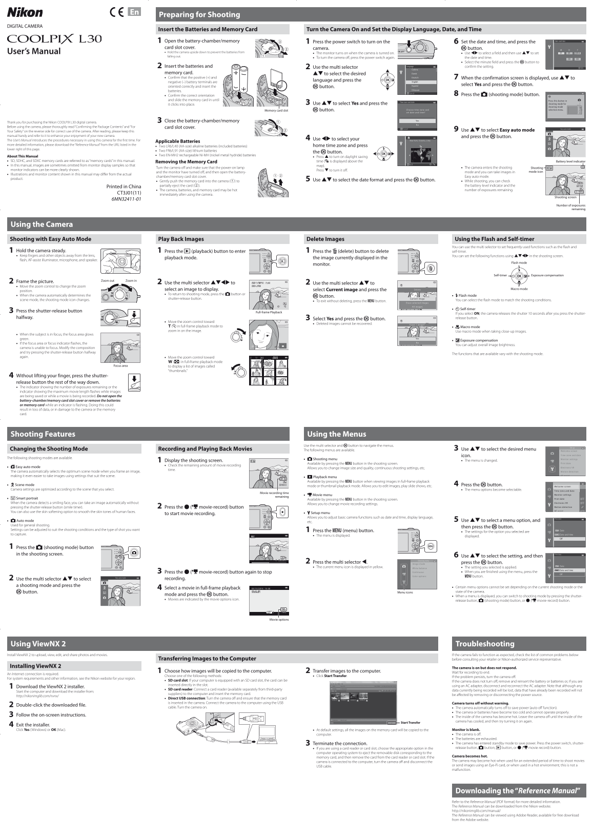 Nikon Compact Digital Cameras COOLPIX L30 User' s Manual English (for customers in the Americas) - Page 1