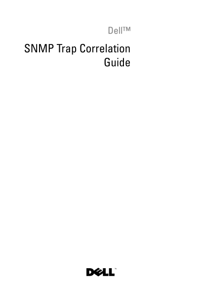 Dell Smart Plug-in Version 1.0 For HP Operations Manager 9.0 For Microsoft Windows SNMP Trap Owner's Manual - Page 1