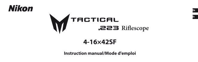 Nikon Scopes RiflescopesM- Tactical .223 Instruction Manual - English - Page 1