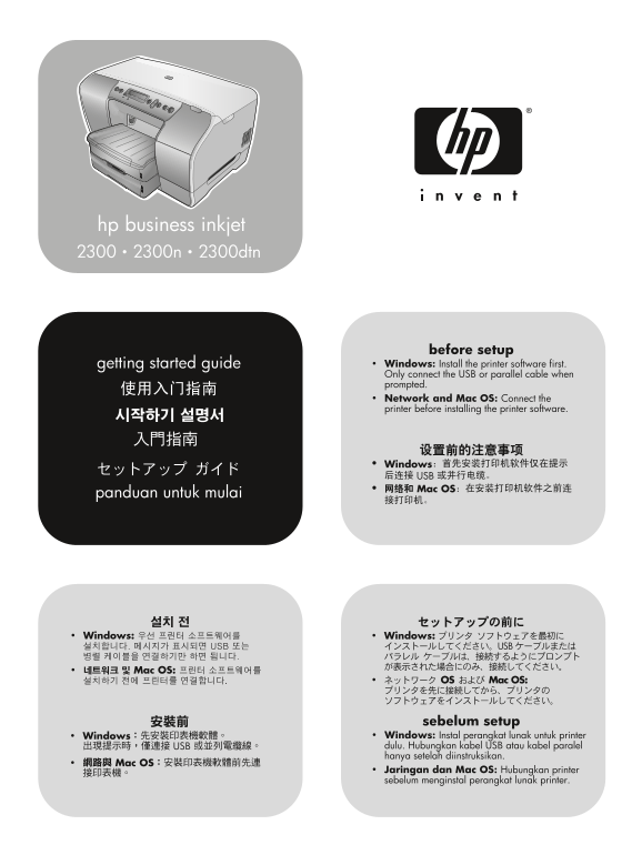 HP Inkjet 2300 Series Commercial Inkjet Printer HP Business Inkjet 2300 - Quick User Guide - Usage Introduction - Page 1
