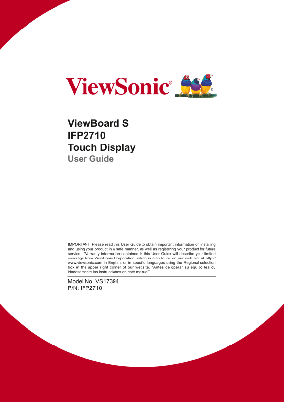 ViewSonic IFP2710 User Guide (English) - Page 1