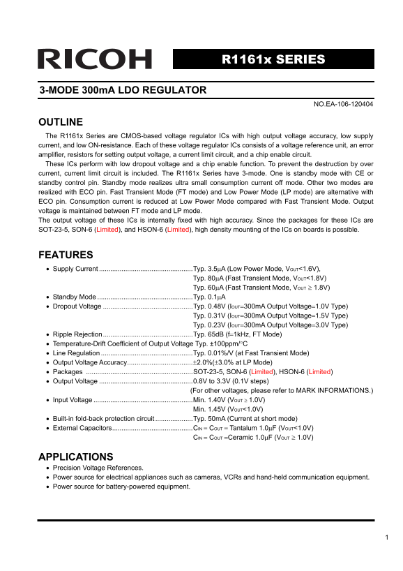RICOH R1161x SERIES Owner's Manual User Guide - Page 1