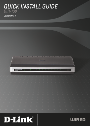 D-Link DIR-130 Quick Install Guide - Page 1