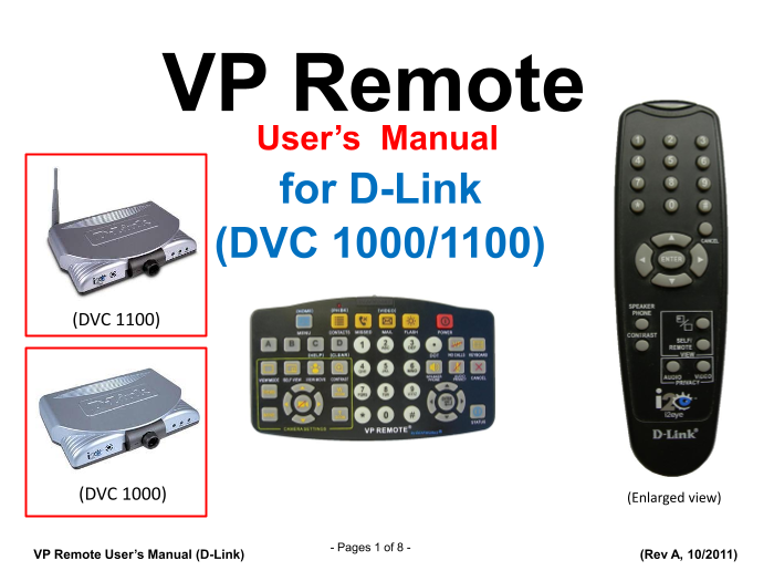 D-Link VP Remote User's Manual - Page 1