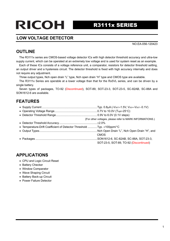 RICOH R3111x SERIES Owner's Manual User Guide - Page 1