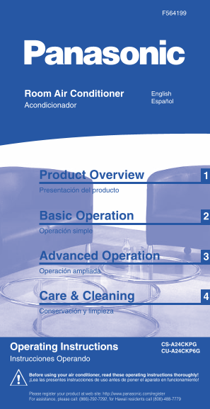 Panasonic CS-A24CKPG, CU-A24CKP6G User Guide - Page 1