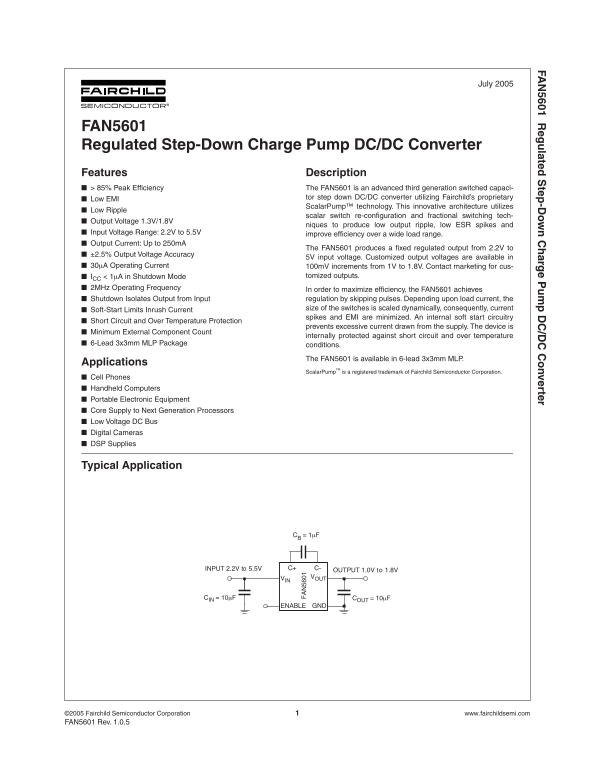 Fairchild Semiconductor FAN5601 User's Manual - Page 1