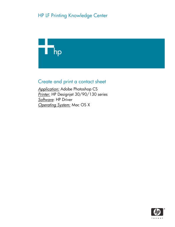 HP Designjet 30 Printer Series HP Designjet 30 90 130 Printing Guide [HP Driver] - Create and Print Contact Sheet [Mac OS X] - Page 1