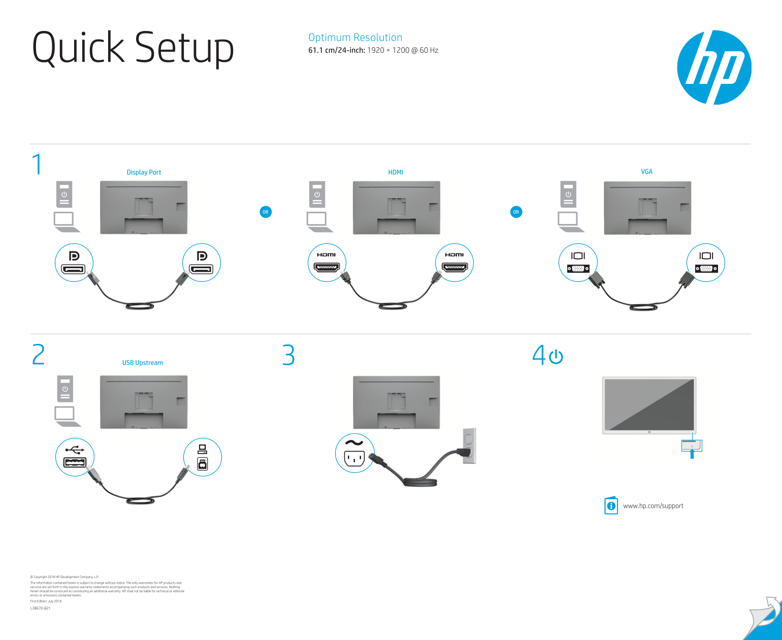 HP Healthcare HC241Clinical Review Monitor Quick Install Guide - Page 1