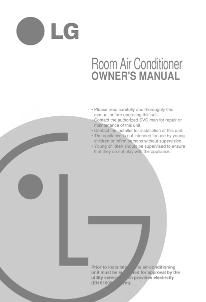 LG Split Air Conditioning Unit - LS-M3060CL.AMBZWKH User's Manual (English) - Page 1