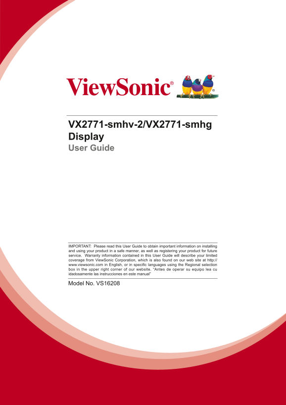 ViewSonic VX2771_smhg User Guide (English) - Page 1