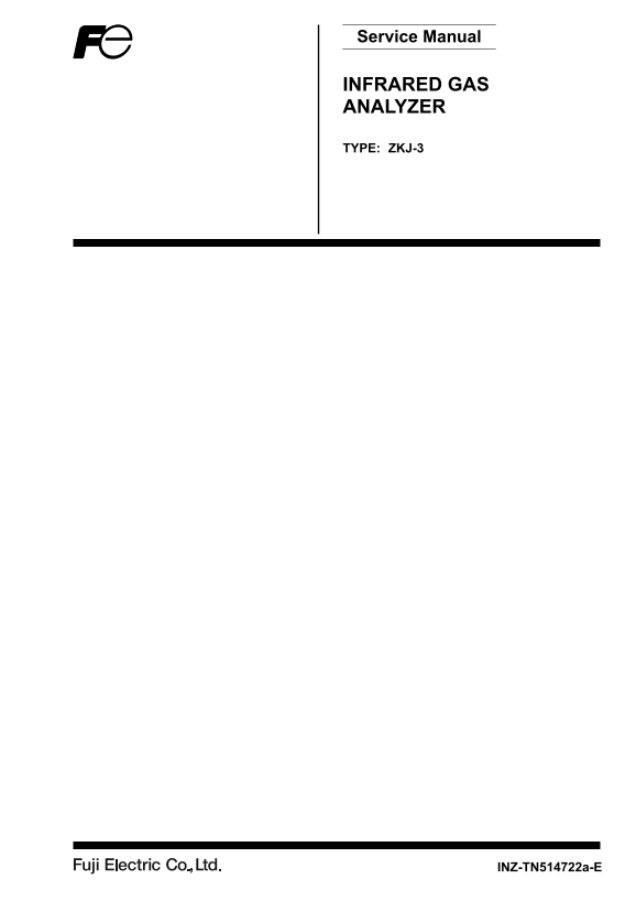 Fuji Electric ZKJ Series - Dual Beam Infrared Gas Analyzer Maintenance Manual (English) User's Guide - Page 1