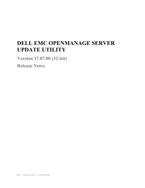 Dell Server Update Utility Release Notes (32 Bit) - Page 1