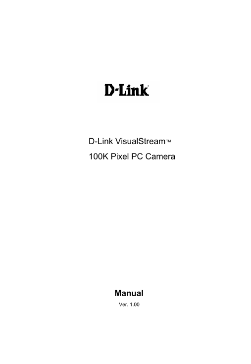D-Link VisualStream 100K Pixel PC Camera User Manual/Instructions - Page 1