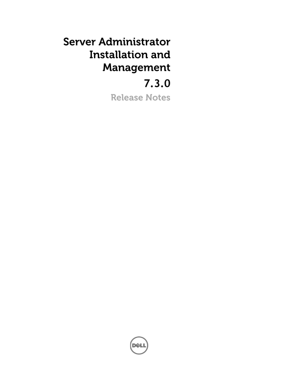 Dell OpenManage Software 7.3 Server Administrator Installation - Release Notes - Page 1