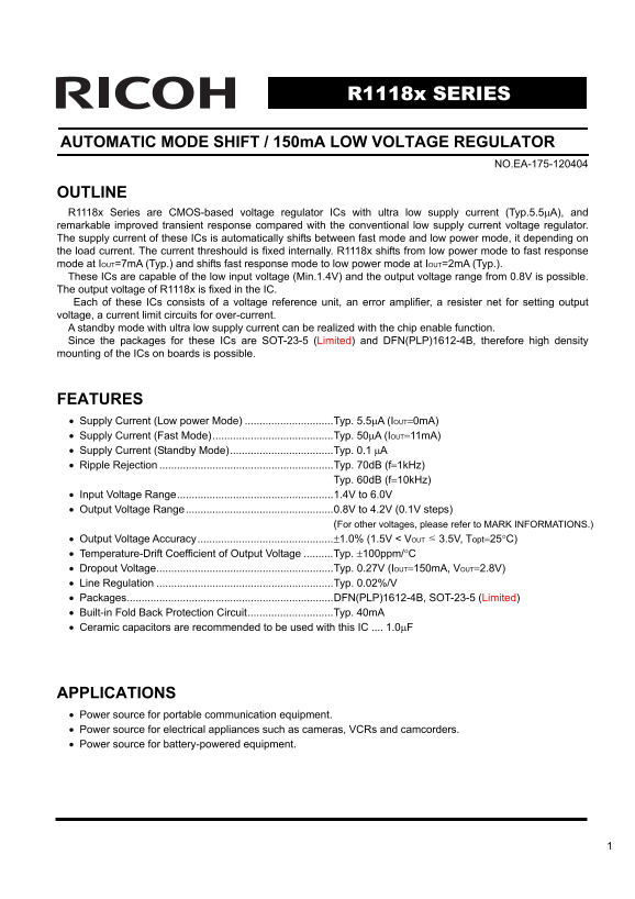 RICOH R1118x SERIES Owner's Manual User Guide - Page 1