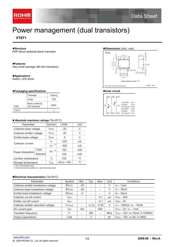 ROHM VT6T1 User Guide and Manual - Page 1