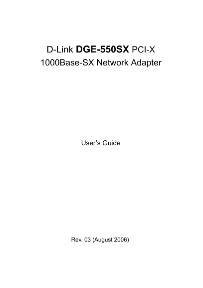 D-Link DGE-550SX User Guide - Page 1