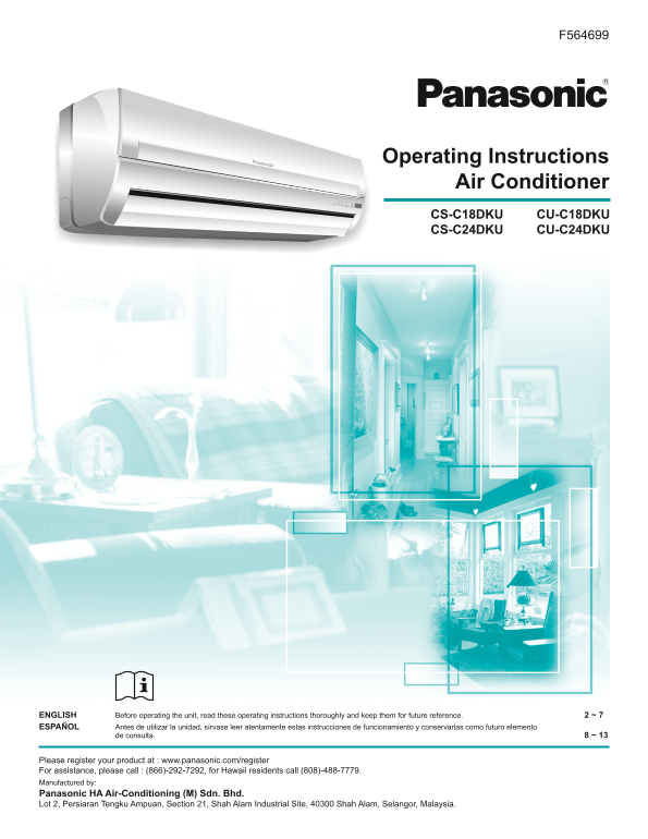 Panasonic CS-C18DKU, CU-C18DKU, CS-C24DKU, CU-C24DKU User Manual - Page 1