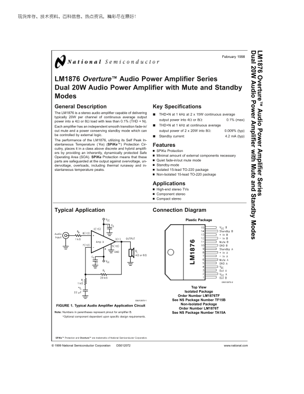 National LM1876 User Guide - Page 1