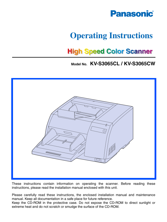 Panasonic KV-S3065 User Guide - Page 1