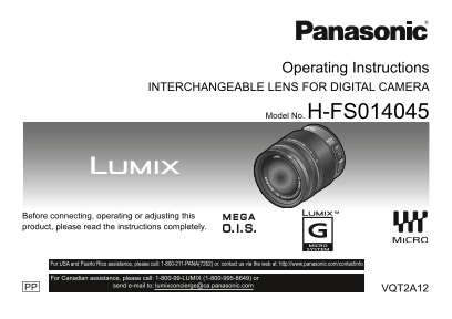 Panasonic H-FS014045 User's Manual - Page 1