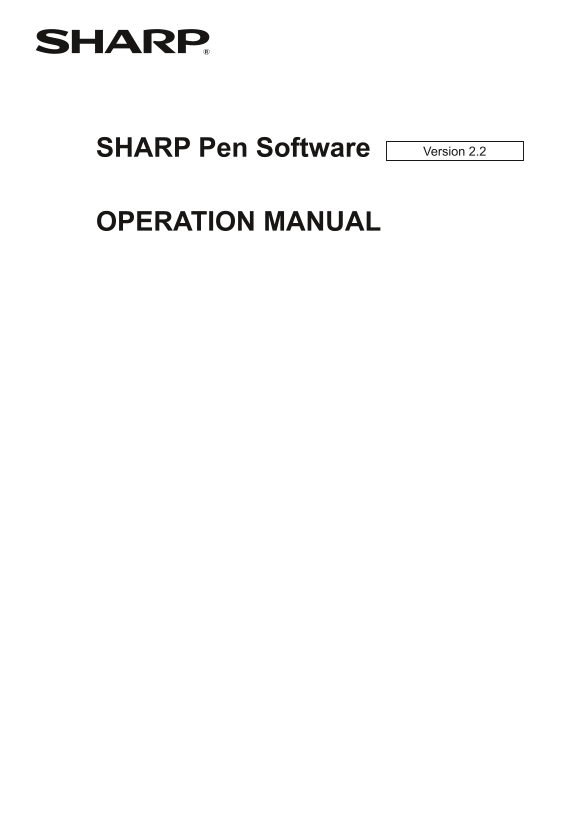 SHARP PN-L702B Pen Software v2.2 Operation Manual - Page 1