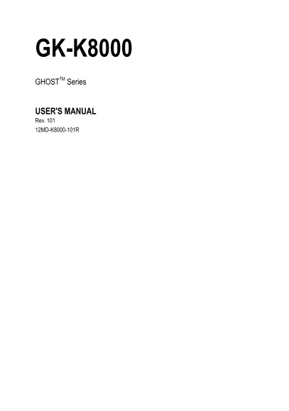 User Guide for Gigabyte Keyboard GK-K8000 - English Version - Page 1
