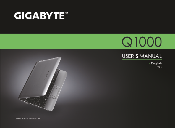 Gigabyte Notebook Computer Notebook Q1000CQ1000C Manual English (Version 1.0) - Page 1