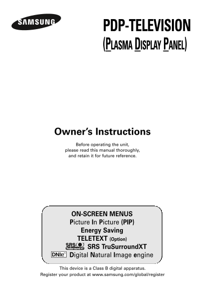Samsung PS-42Q7HR User Guide - Page 1