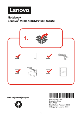 Lenovo V310-15IGM V330-15IGM Installation Guide - Page 1