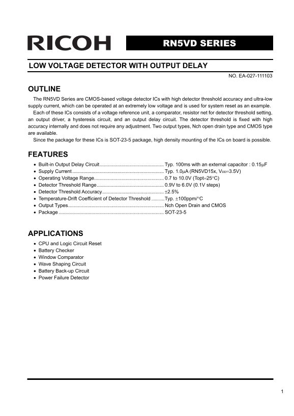 RICOH RN5VD SERIES Owner's Manual User Guide - Page 1