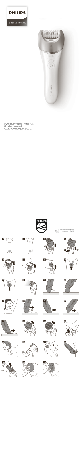 Philips Satinelle Advanced Dry & Wet shaving system with Braun BT3140 trimmer BRE640 Product Support & User Manual - Page 1