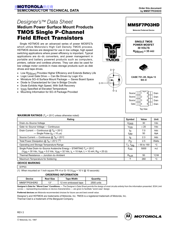 MOTOROLA MMSF7P03HD Data Manual (1) User Guide - Page 1