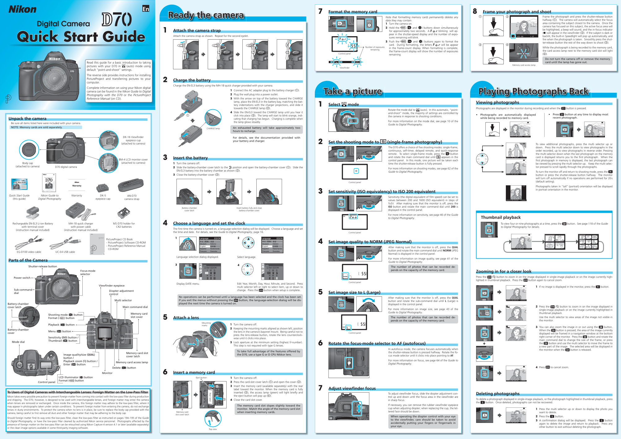 Nikon D70 Quick Start Guide - Page 1