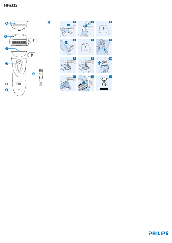 Philips Beauty Shaver HP6325 00 Product Support & User Manual - Page 1