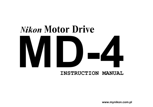 Nikon MD-4 User's Manual - Page 1