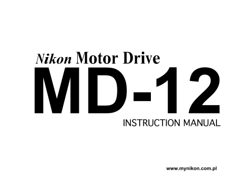 Nikon MD-12 User's Manual - Page 1