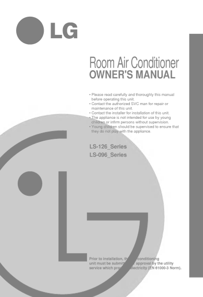 LG Split Air Conditioner LS-P1260BD.AWDZMOS User Manual - English - Page 1