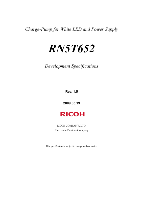 RICOH RN5T652 User Guide - Page 1