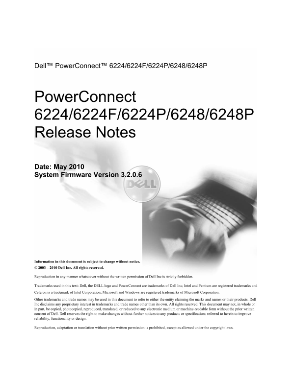 Dell PowerConnect 6224 Release Notes - Page 1