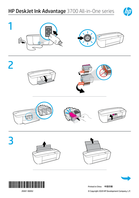 HP DeskJet Ink Advantage 3700 Series Setup Guide - Page 1