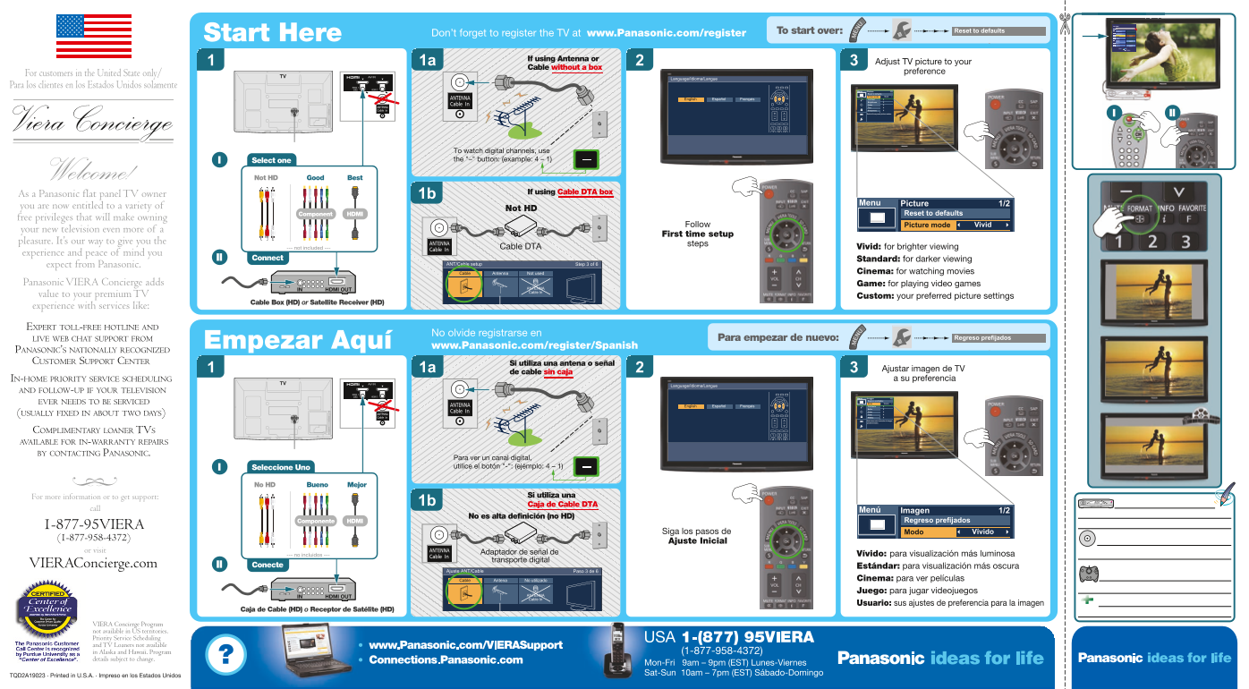 Panasonic LCD TV Setup Manual (2) - Page 1
